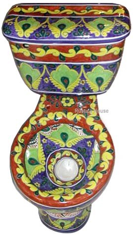hand painted toilet from mexico
