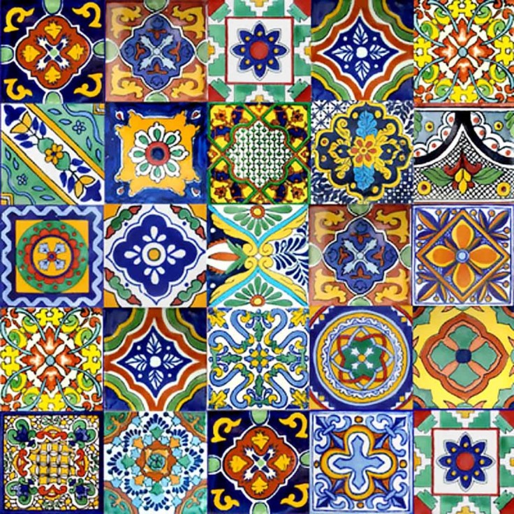 mexican tiles for a tin mirror