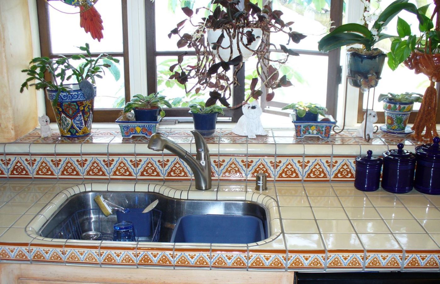 mexican tiles on a kitchen backsplash