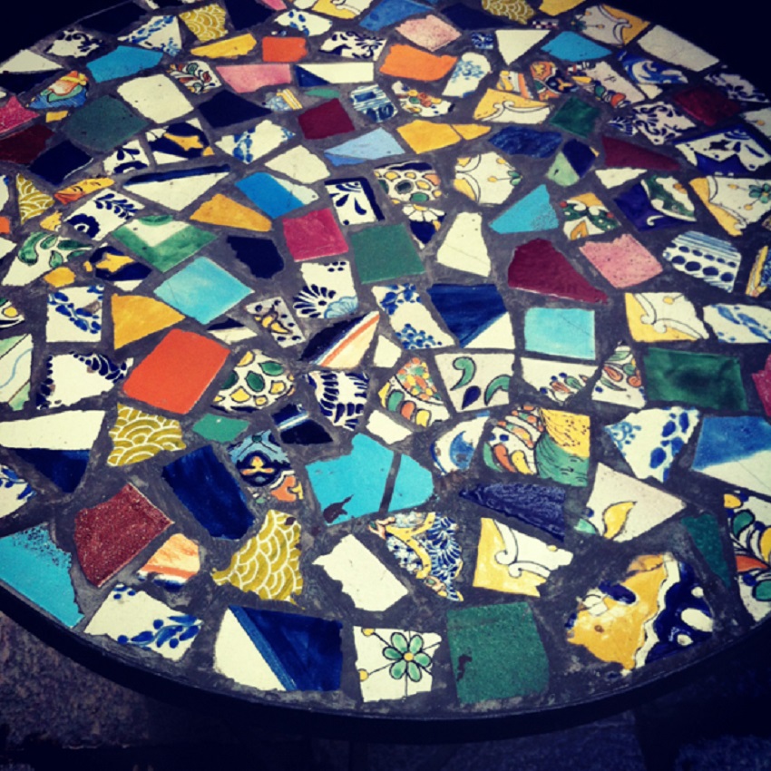 broken talavera tiles for mosaic
