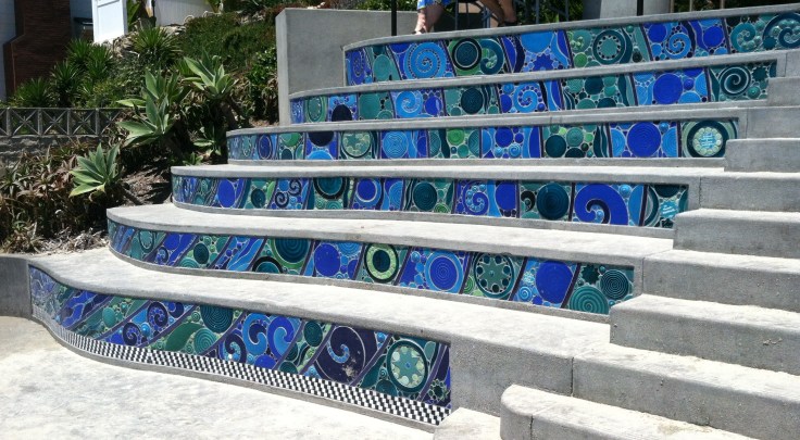 decorating stair risers with ceramic tiles from Mexico