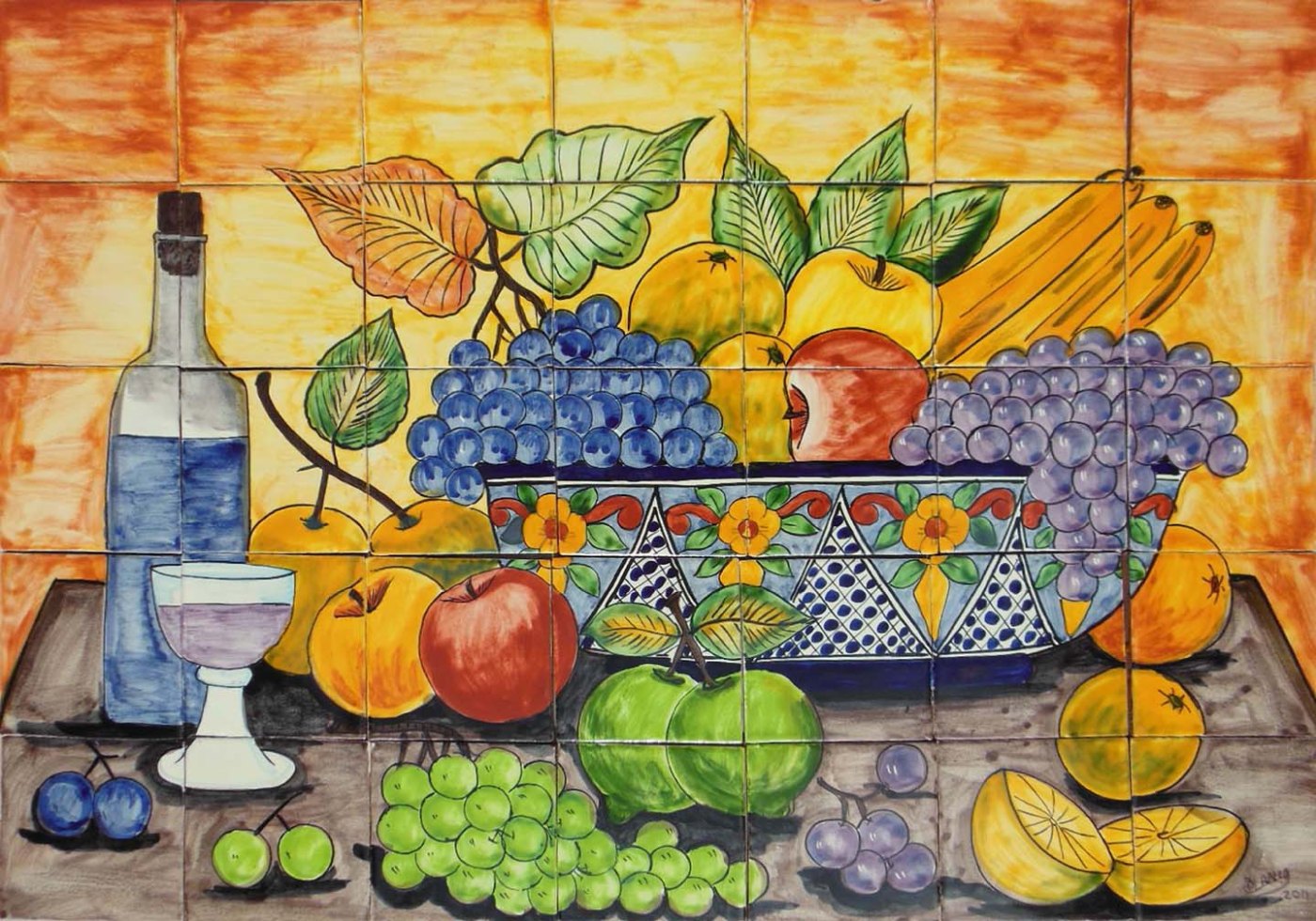 mexican ceramic tiles with folk design