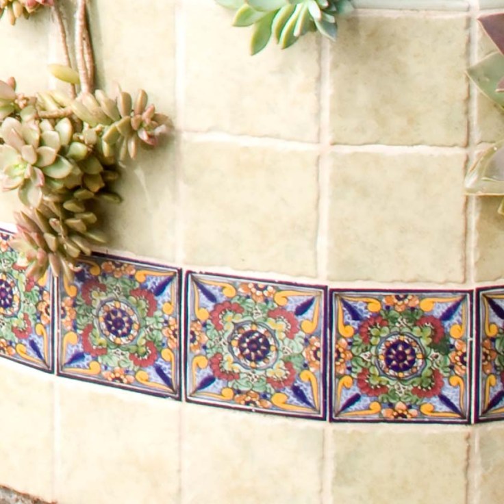 mexican painted white ceramic tiles